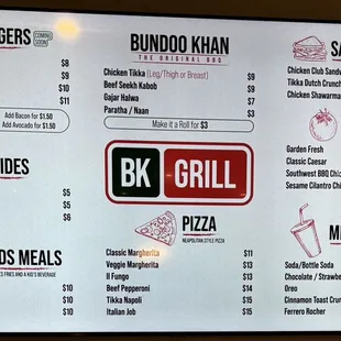 sushi and sashimi, menu