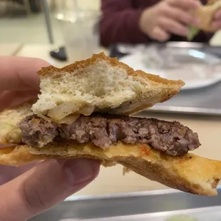 The very thin burger patty