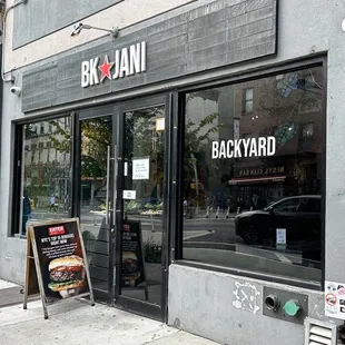 the front of the restaurant