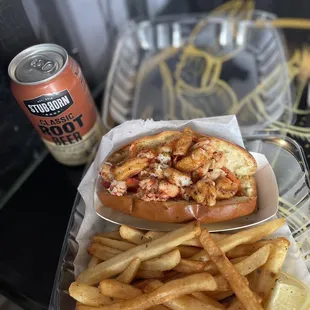 Coney Island (lobster and shrimp) with fries