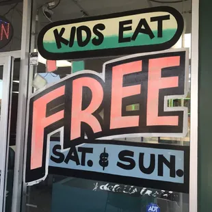 Kids Eat FREE Sat &amp; Sun