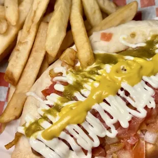 Sonoran dog with fries