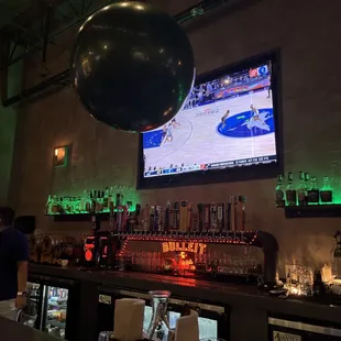 the bar and television