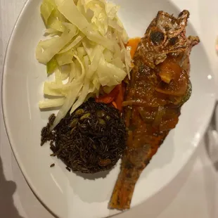 Whole crispy snapper