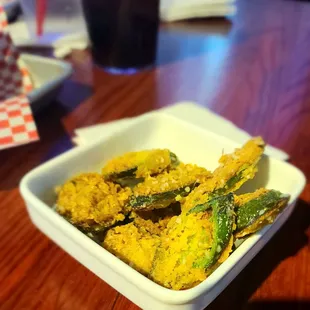 a bowl of fried zucchini