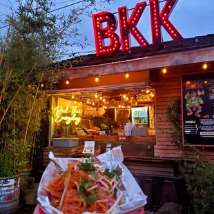 the front of the restaurant