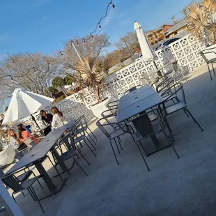 Cute patio. Great for the weather