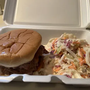 Brisket Sandwich with Slaw.