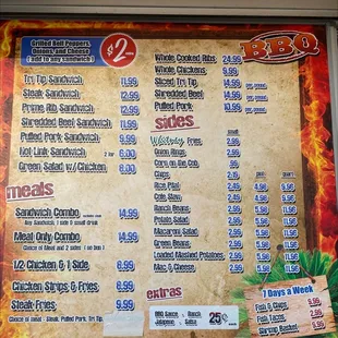The menu at the window