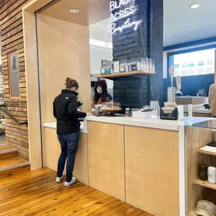 a man standing at the counter