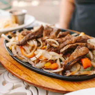 Fajitas served with Rice and Beans