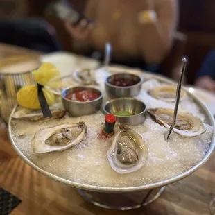 a platter of oysters