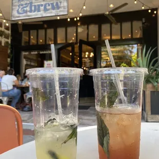Lavender lemonade and strawberry basil tea