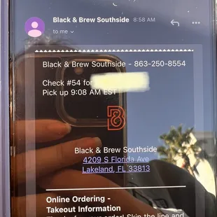 you can see the time we got the confirmation &amp; the time the shop says our order will be ready.