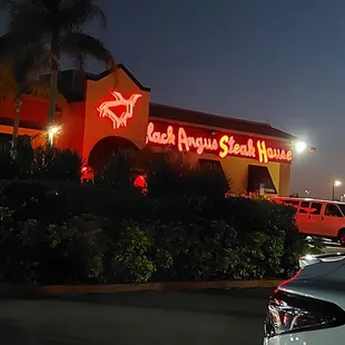 a parking lot at night