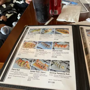 Sushi Menu
