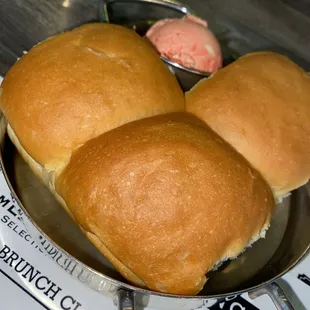 Bread with berry butter