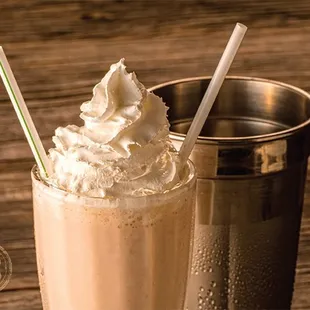 a milkshake with whipped cream