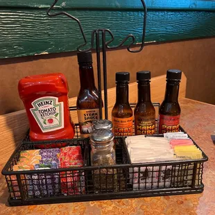 Condiments at the table