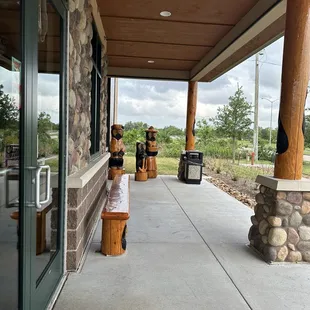outside