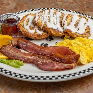 bacon, eggs, and toast