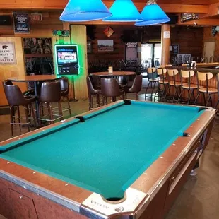pool table and bar
