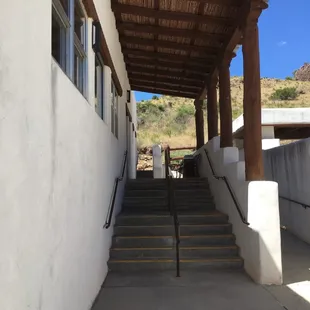 stairs leading up to the restaurant