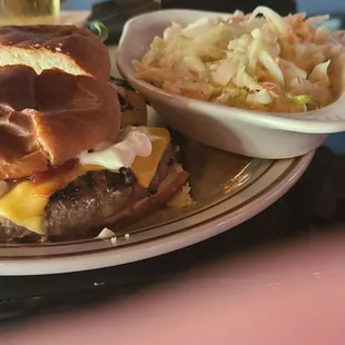 Black Bear burger and slaw.