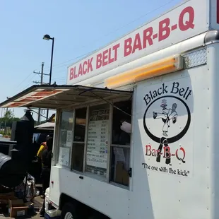 Food trailer.
