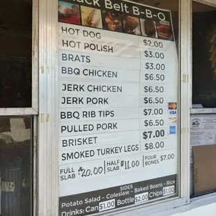 Menu board.