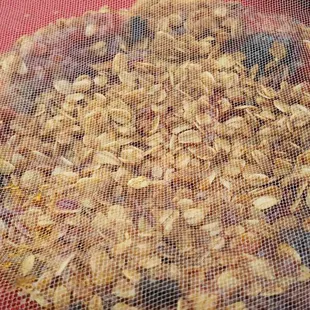 a close up of a pie