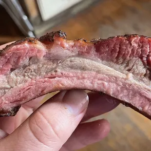 Just look at that meaty, juicy, smoky pork rib!