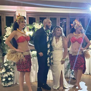 The hula dancers that can be booked through them.