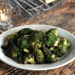 broccoli blasted --
crispy edges a must!