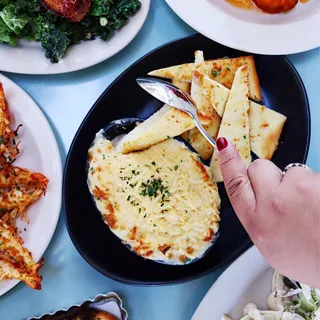 Cheesy Dungeness Artichoke Bake & Flatbread