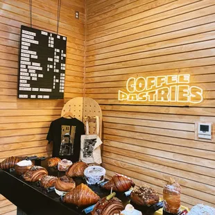 a display of baked goods