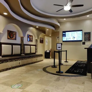 the lobby of a hotel