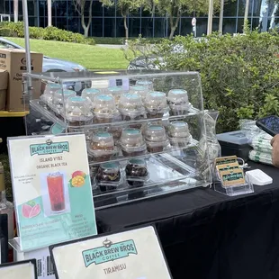 a table with a variety of drinks