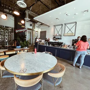 Plenty of indoor seating! Huge coffee shop!