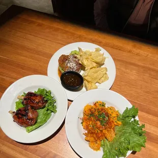 Hog wings, Poke, Bang, Bang shrimp