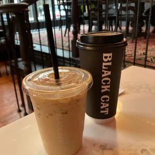 Iced Lavender latte &amp; black coffee