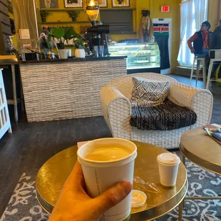 Cafe latte with simple syrup