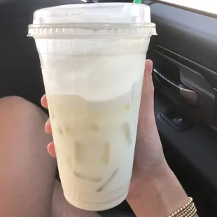 Iced pistachio matcha