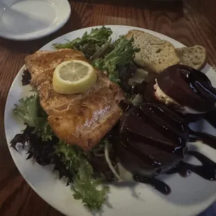 Beet and Goat Cheese salad with Salmon