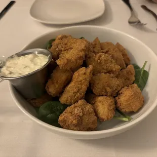 Fresh Bream nuggets with tartar sauce