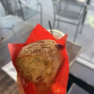 Vegan orange muffin with sugar topping