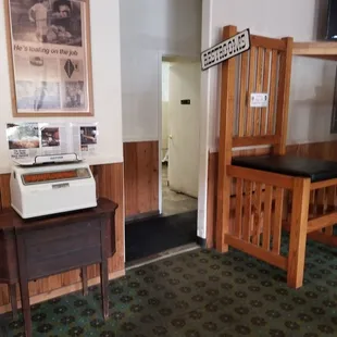 Restrooms at back of dining room