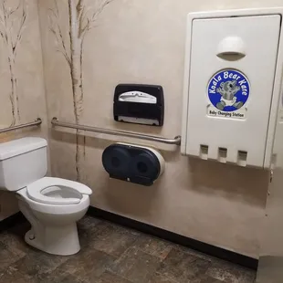 Diaper station in stall, ladies room