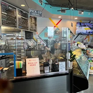 Counter area with bar at the far end