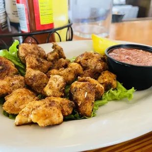 Blackened gator bites